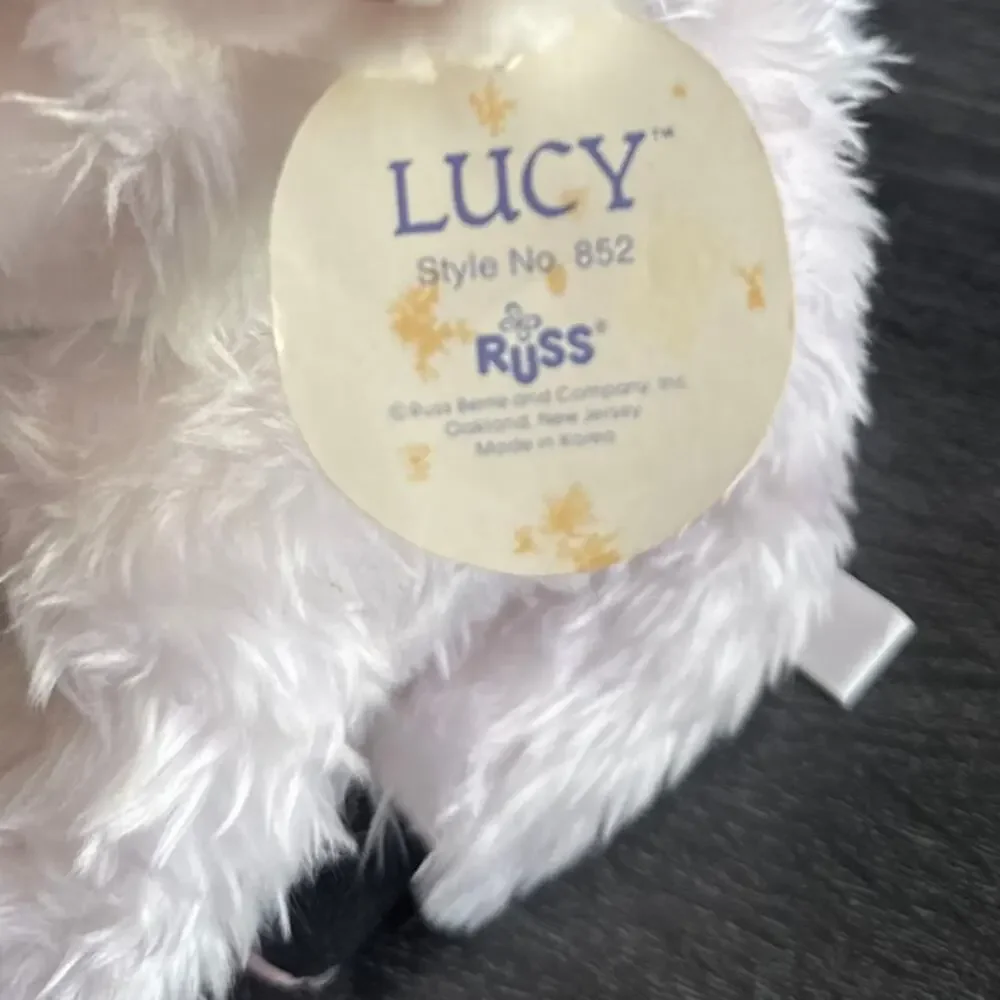 New With Tags Vintage Russ Lucy Lamb Plush Made In Korea Jingle Bell‎